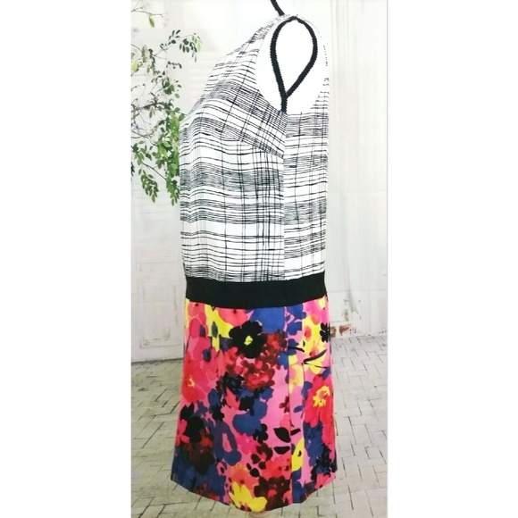 Ann Taylor LOFT shift dress sz 2 white windowpane - Picture 4 of 8